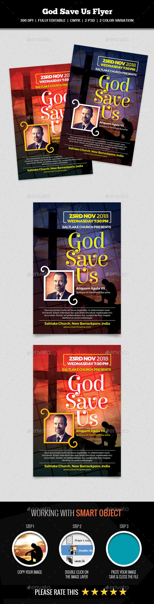God Save Us Flyer - Church Flyers