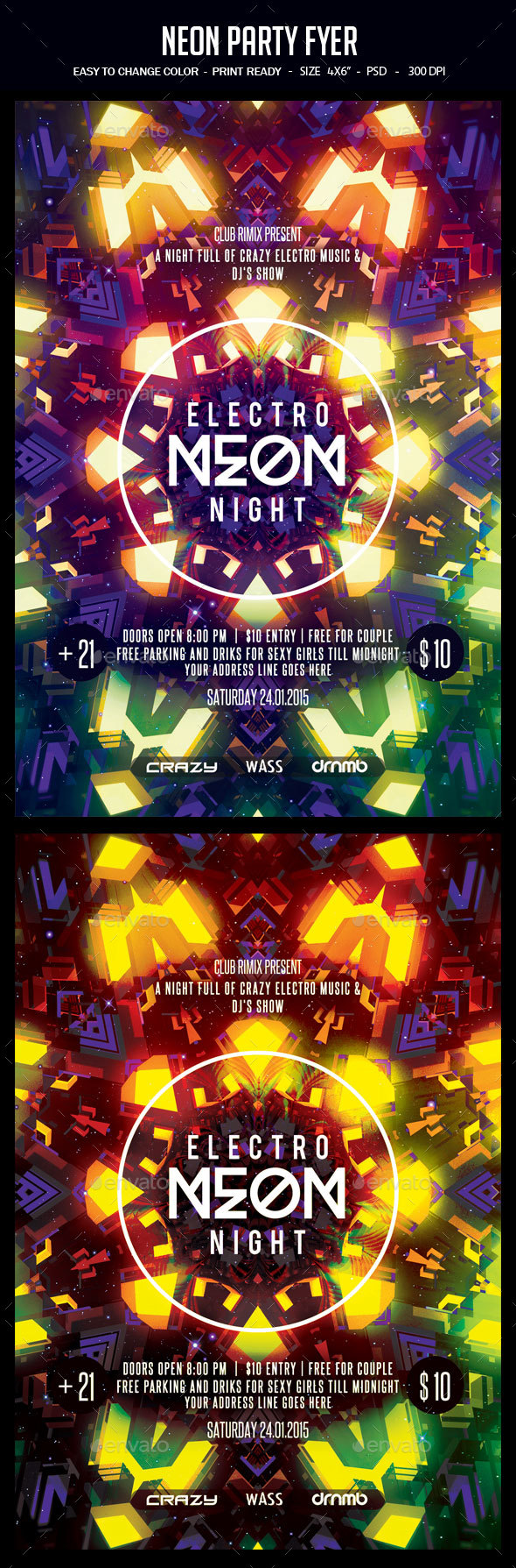 Neon Party Flyer - Clubs & Parties Events
