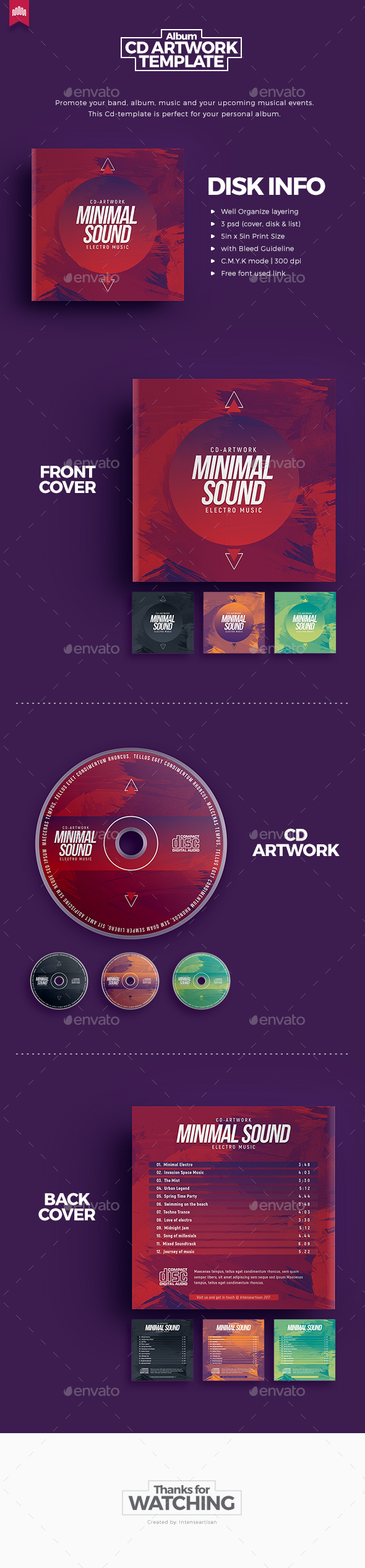 Minimal Sound V.2 - Cd Artwork - CD & DVD Artwork Print Templates