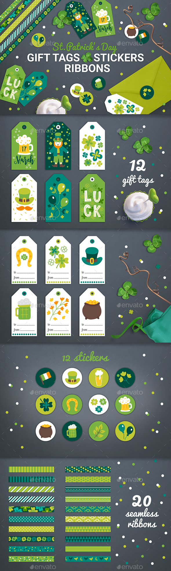 Patrick Gift Tags, Stickers, Tapes - Miscellaneous Seasons/Holidays