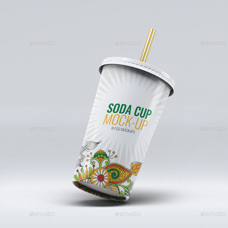 Soda Cup with Handle PSD Mockup, Opened and Closed – Original Mockups