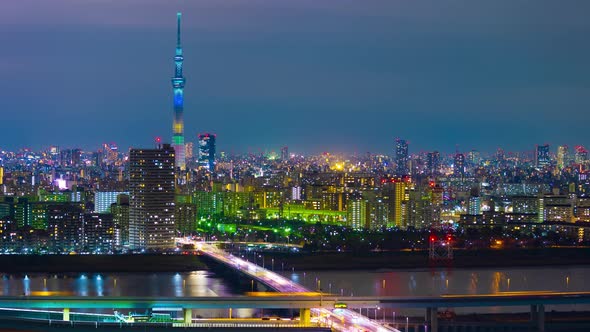time lapse of Tokyo cityscape at night, Japan alt