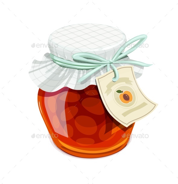 Apricot Jam Jar Vintage Style - Food Objects