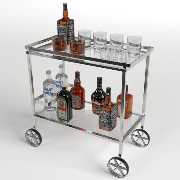 Drinks Trolley Cart 2 - 3DOcean Item for Sale