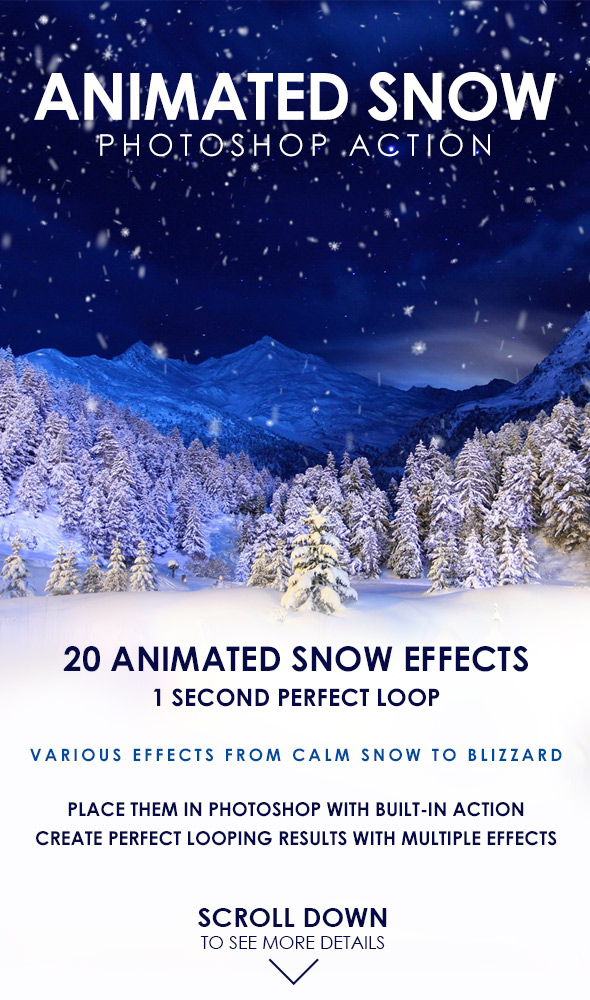 Animated Snow Photoshop Action - Photo Effects Actions