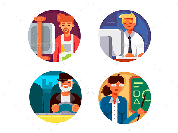 Professions Set Icons - People Characters
