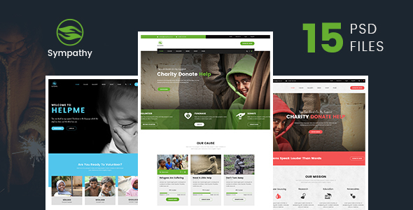 Sympathy | Charity, Non-Profit & Donations PSD Template - Charity Nonprofit