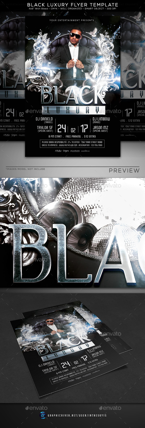 Black Luxury Flyer Template - Flyers Print Templates