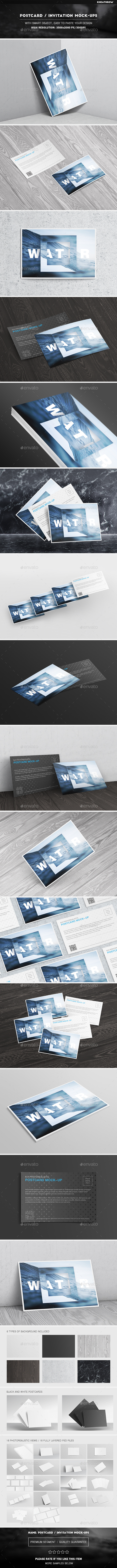 Postcard / Invitation Mock-Ups - Miscellaneous Print