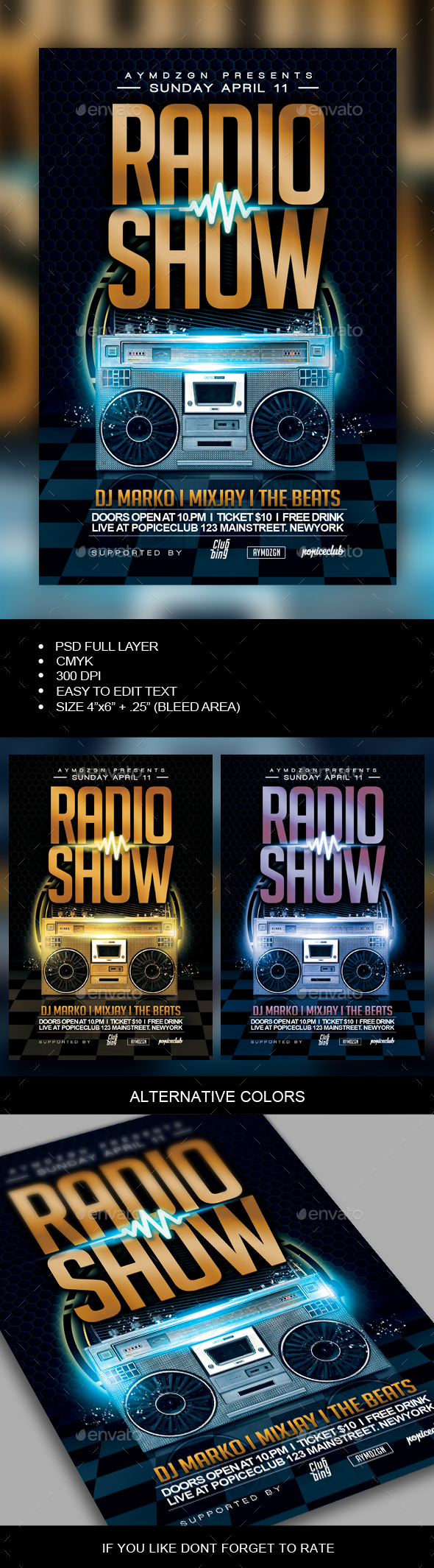 Radio Show Flyer - Clubs & Parties Events