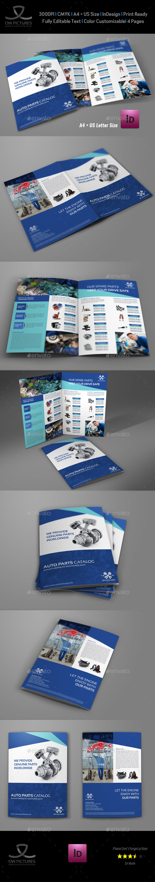 Auto Parts Catalog Bi-Fold Brochure Template - Catalogs Brochures