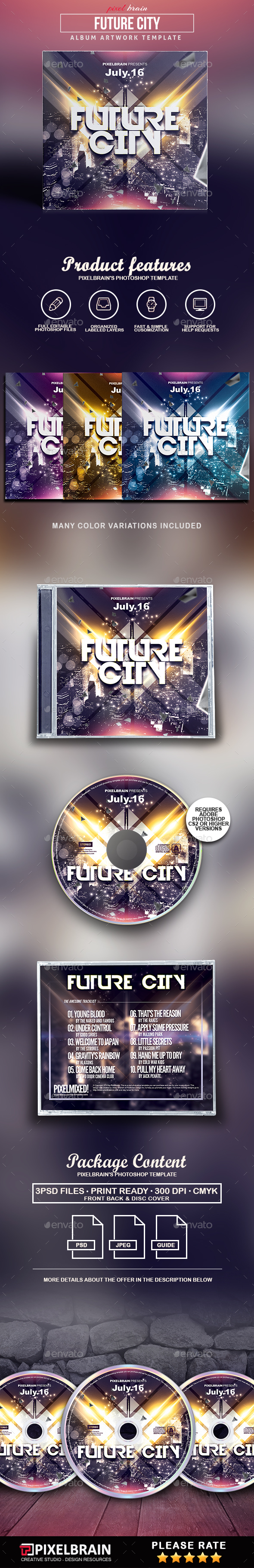 Future City CD Cover Artwork - CD & DVD Artwork Print Templates