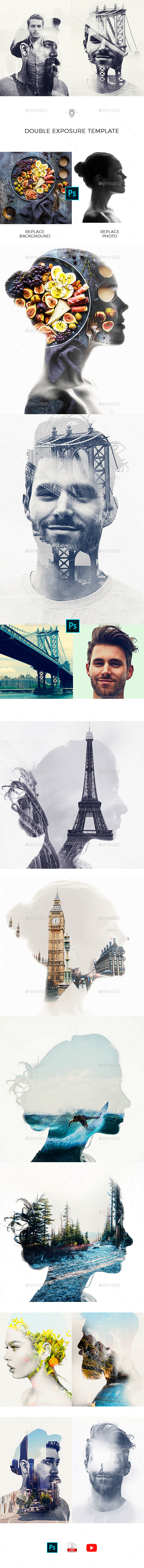 Double Exposure Template - Photo Templates Graphics