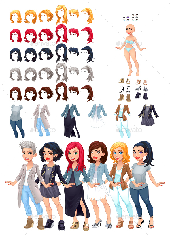 Dresses and Hairstyles Game - Miscellaneous Game Assets