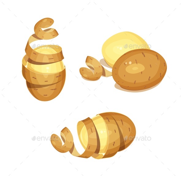 Potatoes with Peel - Food Objects