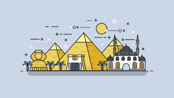 Egypt Icon Linear Style - Decorative Symbols Decorative