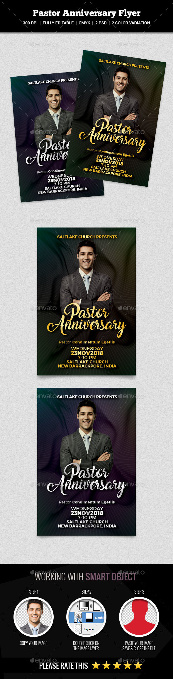 Pastor Anniversary Flyer - Church Flyers