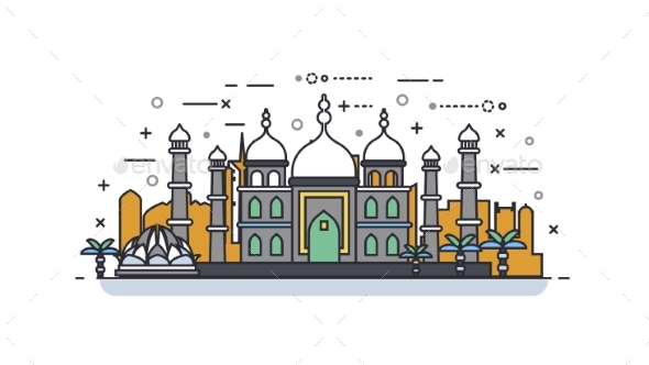India Icon Linear Style - Decorative Symbols Decorative