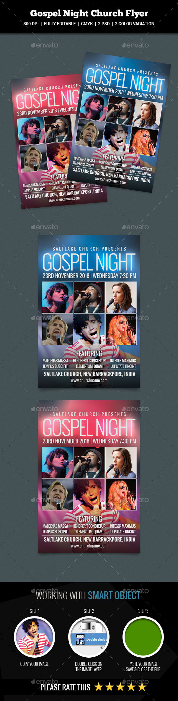 Gospel Night Church Flyer - Church Flyers