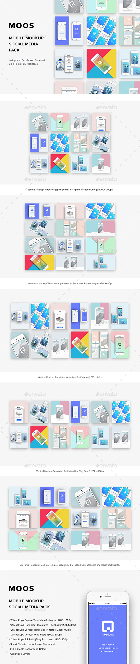 Moos - Mobile Mock-Up Social Media Pack - Mobile Displays