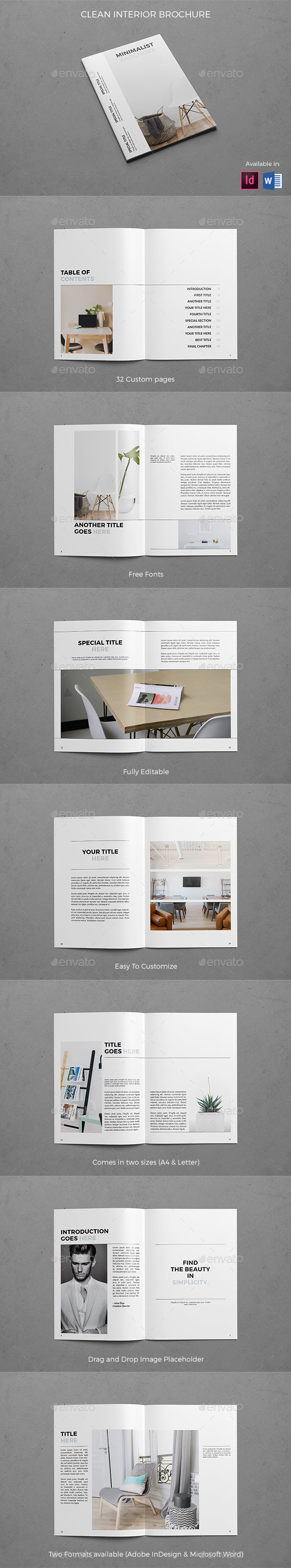 Clean Interior Brochure - Brochures Print Templates