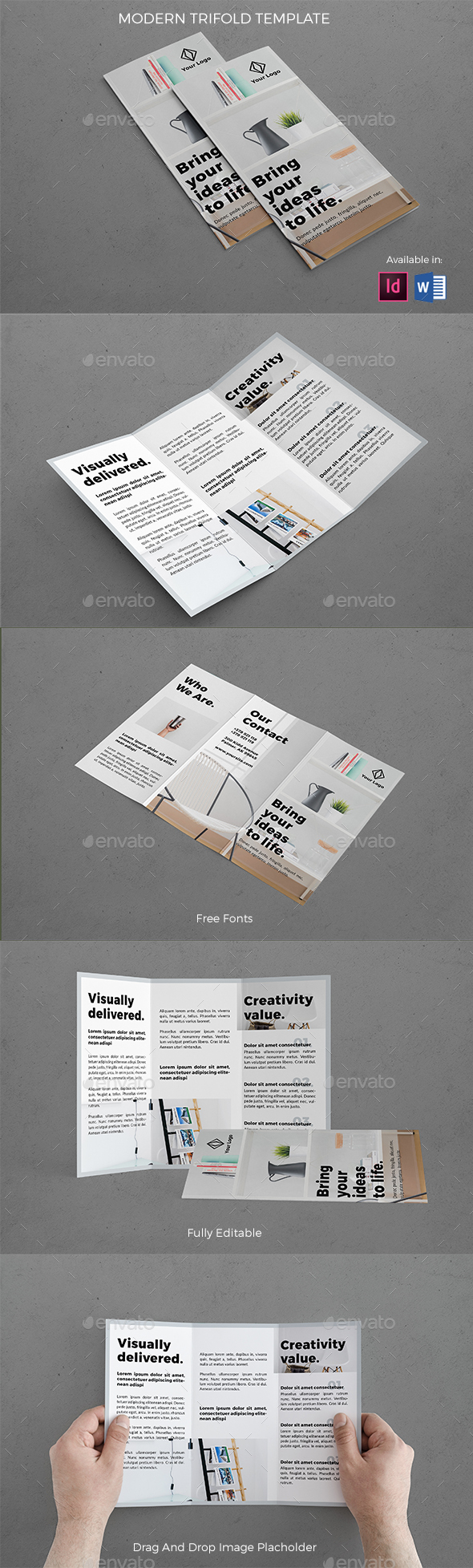 Modern Architecture Trifold - Brochures Print Templates