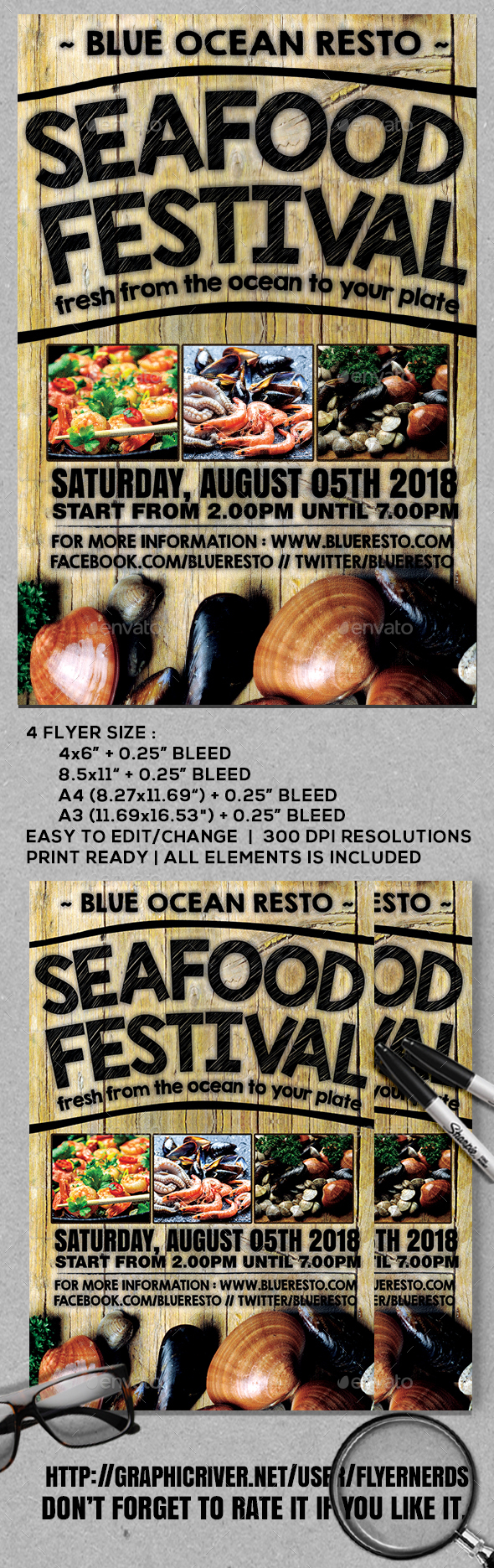 Seafood Restaurant Flyer - Restaurant Flyers