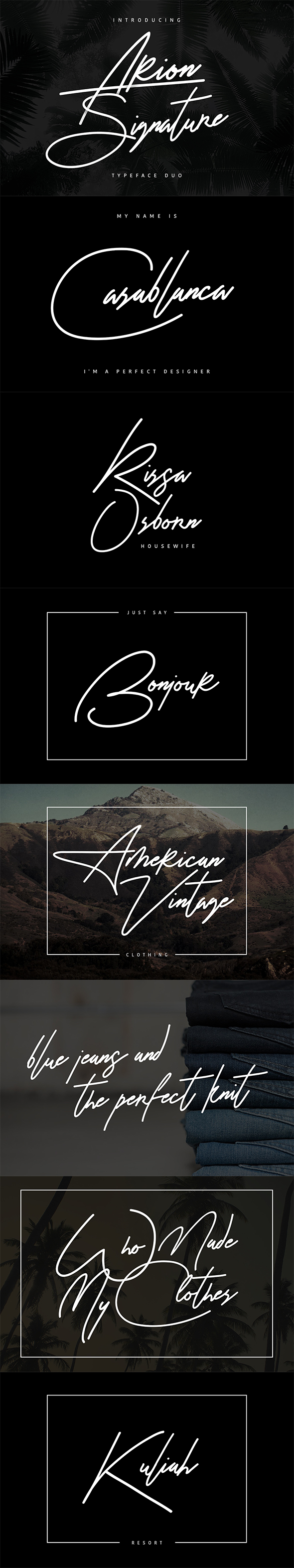 Arion Signature Typeface - Calligraphy Script