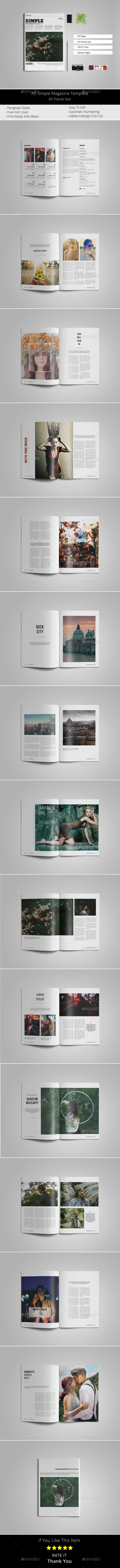 A5 Simple Magazine Template - Magazines Print Templates