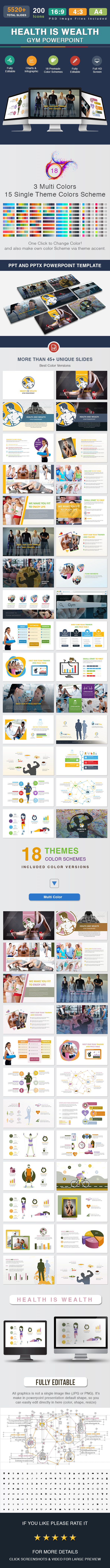 Health Is Wealth - Gym Powerpoint - Creative PowerPoint Templates