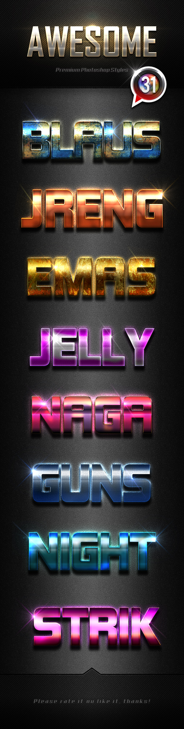 Photoshop Text Effects Vol.31 - Text Effects Styles