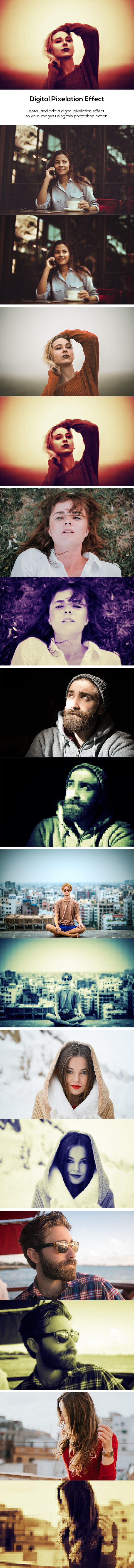 Digital Pixelation Effect - Photo Effects Actions