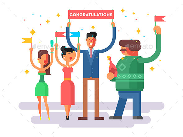 Congratulations Group People - People Characters
