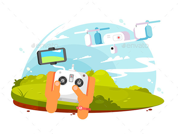 Driving Quadrocopters Design Flat - Miscellaneous Vectors
