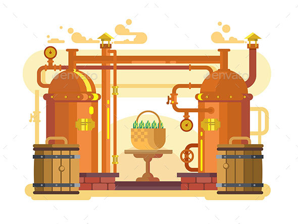 Brewery Beer Design Flat - Miscellaneous Conceptual