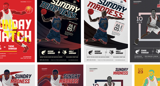 Basketball Match Flyers Templates