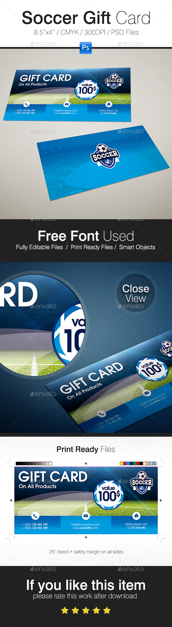 Soccer Gift Card - Cards & Invites Print Templates