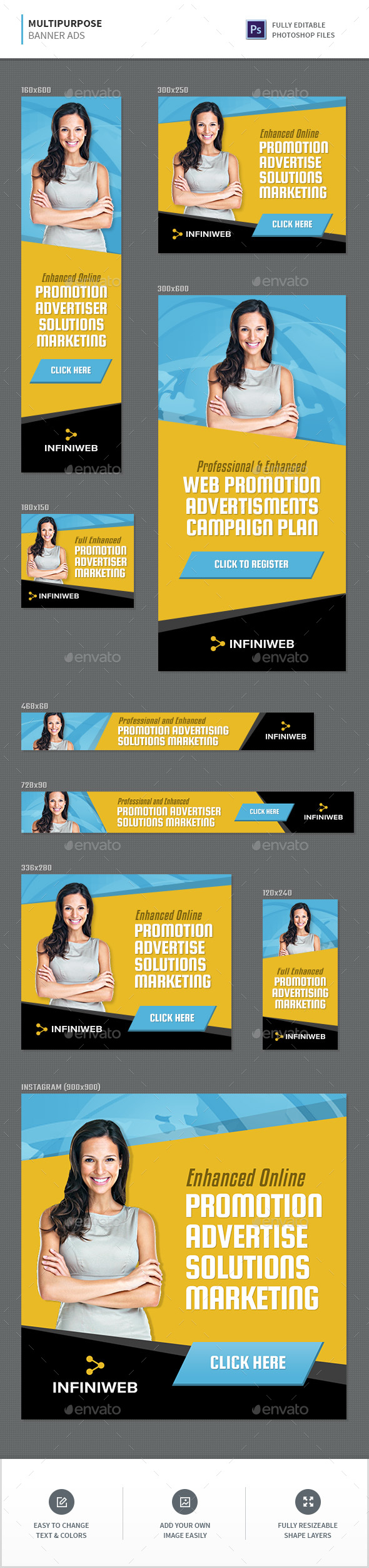 Multipurpose Banners - Banners & Ads Web Elements