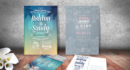 Beach Style Wedding Invites