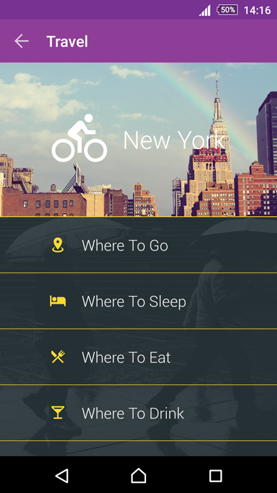 google menu template