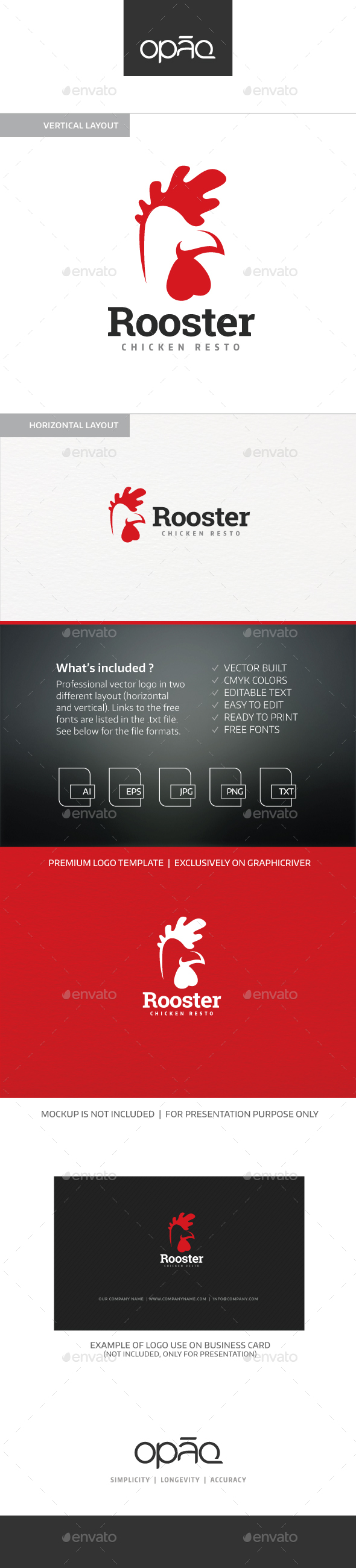 Rooster Chicken Logo - Animals Logo Templates