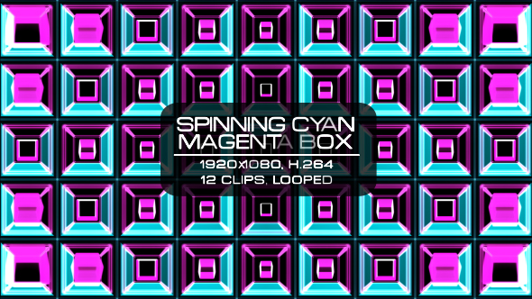 Spinning Cyan Magenta Box VJ Kit