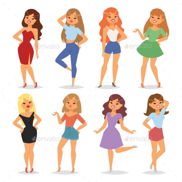 Young Women in Fashion Clothes - People Characters