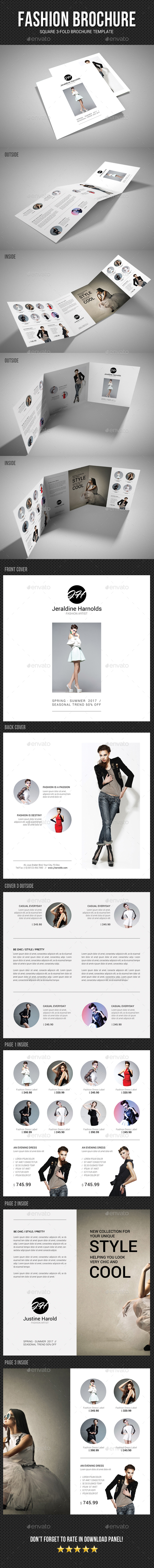 Square Tri-Fold Fashion Brochure 02 - Catalogs Brochures