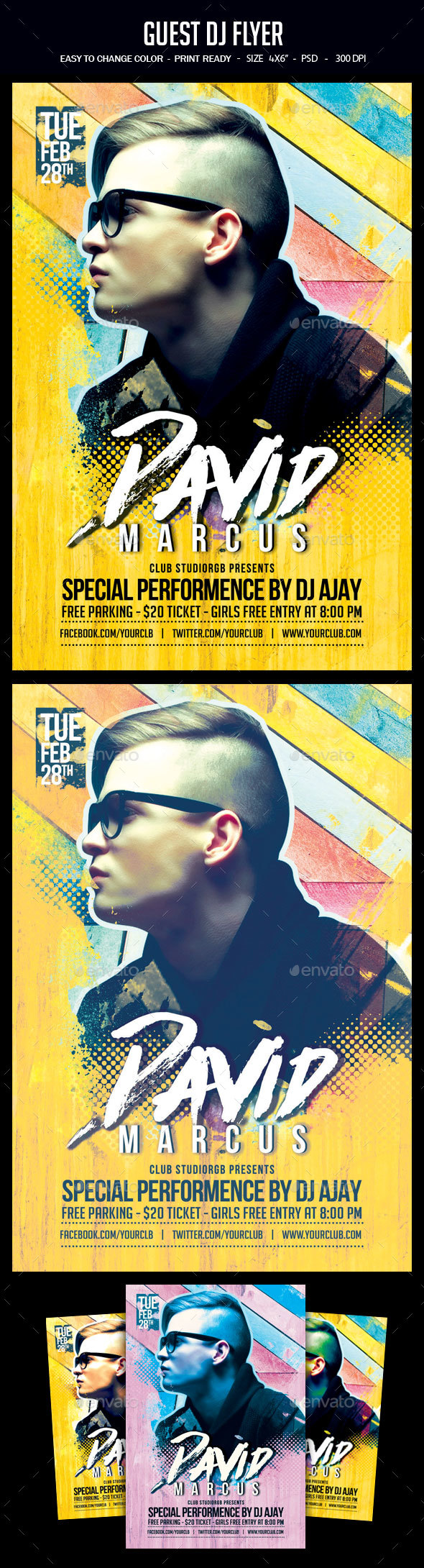 Guest Dj Flyer - Clubs & Parties Events