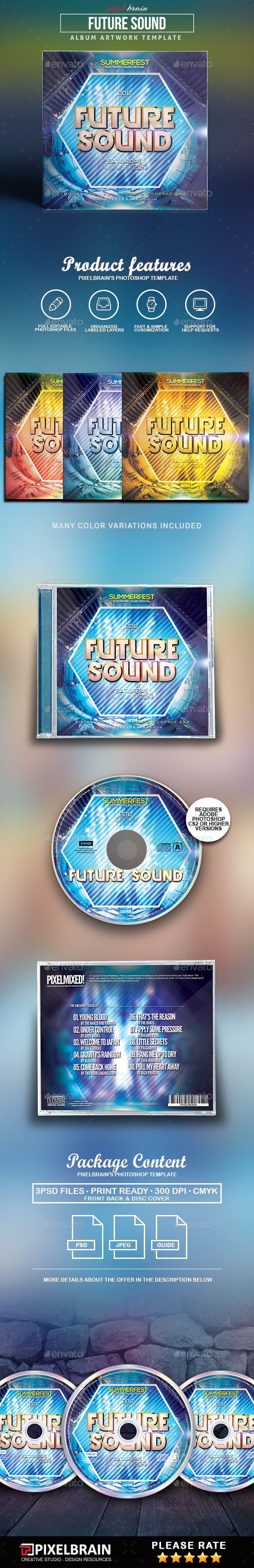 Future Sounds CD Cover Artwork - CD & DVD Artwork Print Templates