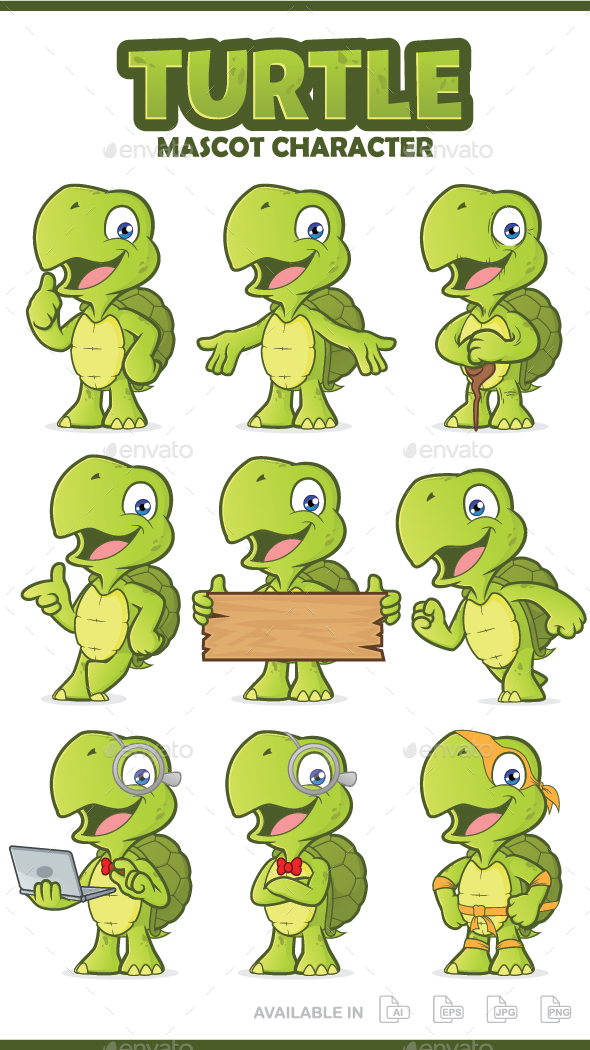 Turtle Mascot Character - Animals Characters