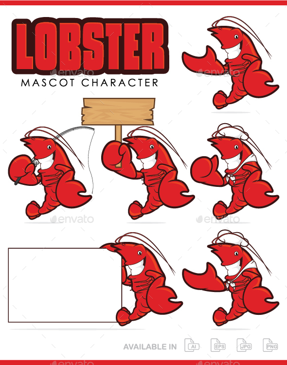 Lobster Mascot Character - Animals Characters
