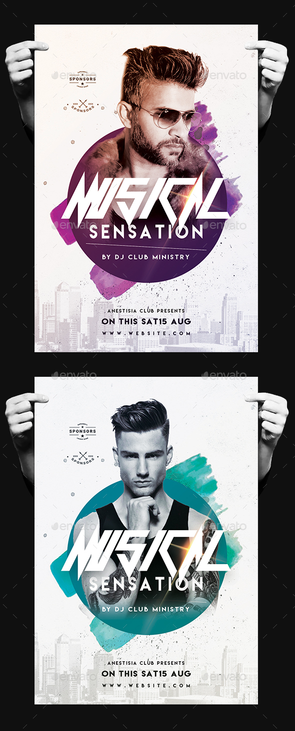 Musical Sensation Party Flyer - Clubs & Parties Events
