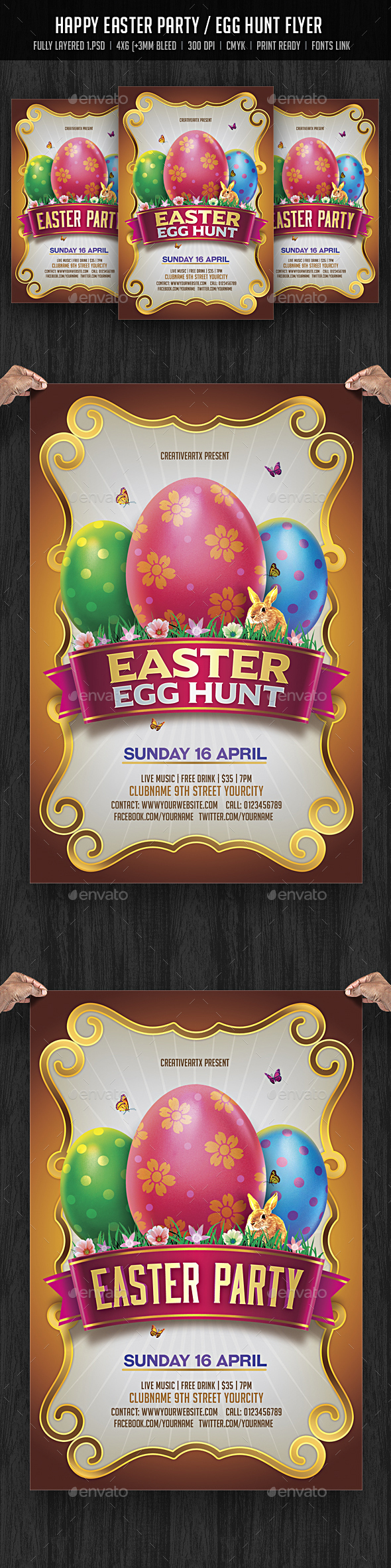 Easter Party / Egg Hunt Flyer - Events Flyers